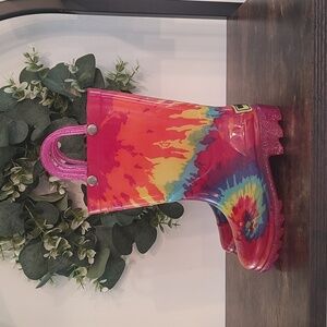 Western Chief Multi Color Rainbow Tie Dye Rain Boots Size 8